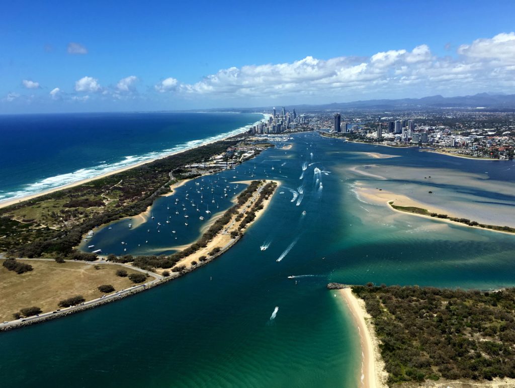 Gold Coast Broadwater aerial view